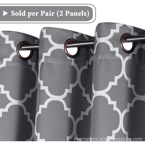 Geometric Moroccan Printed Blackout Curtains
